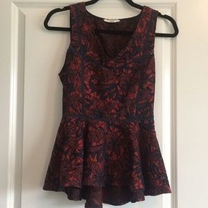 Floral design peplum top